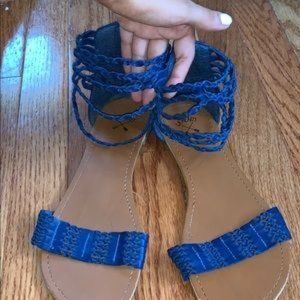 LA HEARTS BLUE SANDALS